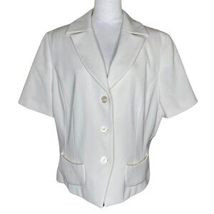 Larry Levine Blazer Women's Jacket Suit Separate White Plus Size 18